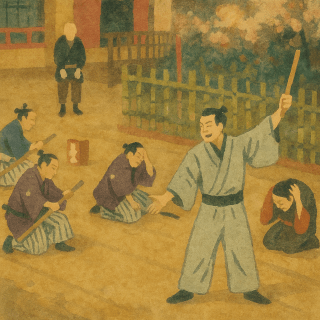 吉原で大暴れする助六・幸四郎とじっと隅で見守る新兵衛・橘太郎