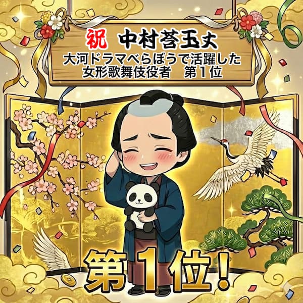 祝・中村莟玉丈　大河ドラマべらぼうで活躍した女形歌舞伎役者　第１位