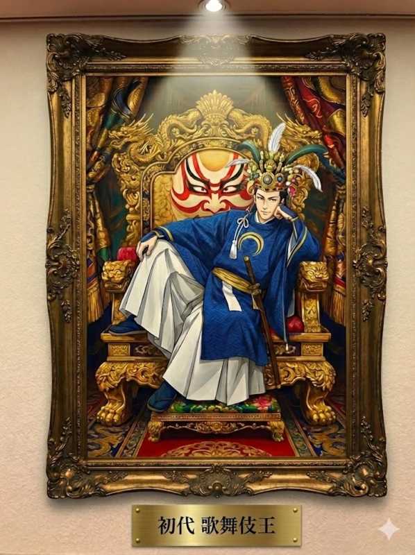 「初代歌舞伎王」の肖像画（現在行方不明）