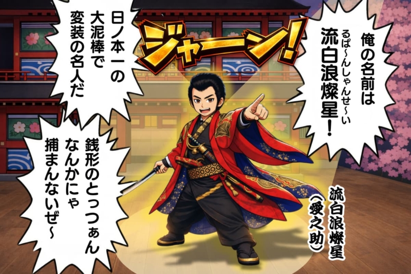 [28-1]歌舞伎の舞台に颯爽と現れた流白浪燦星（ルパン三世）